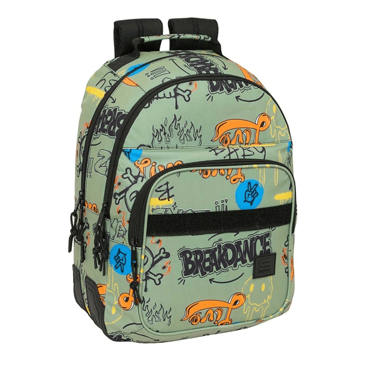 Safta Graffiti Zone Mochila con 2 Compartimentos - Antirozaduras - Adaptable a Carro - Bolsillo Frontal - Portabotellas - Tirador Doble - Hombreras Er 1