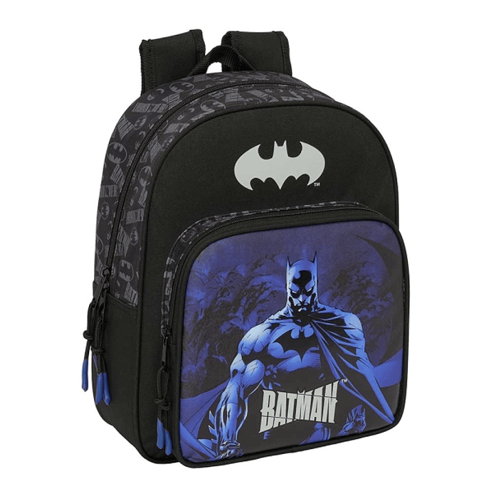 Safta Batman Mochila Infantil - Adaptable a Carro - Portabotellas - Hombreras Acolchadas - Bolsillo Frontal - Asa Superior - 9L - 270x100x330mm - Colo 1