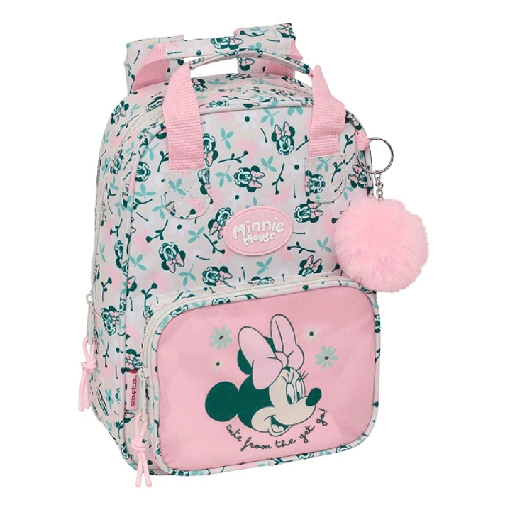 Safta Minnie Mouse Minty Mochila Infantil - Bolsillo Frontal - Tarjeta ID - Hombreras Acolchadas - Asa Forrada - 4.5L - 200x80x280mm - Color Rosa Past 1