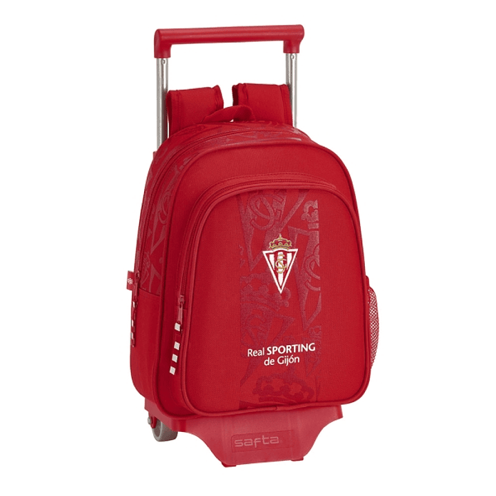 Safta Real Sporting de Gijon Corporativa Mochila con Carro - Portabotellas - Hombreras Ergonomicas - Mochila Extraible - Carro Resistente - 10L - 270x 1