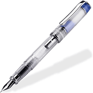Pilot Prera Pluma Estilografica - Cuerpo Transparente - Incluye Convertidor y Cartucho de Tinta - Color Azul