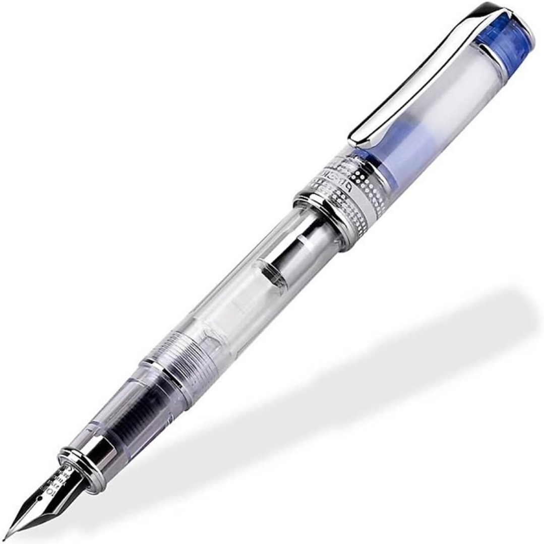 Pilot Prera Pluma Estilografica - Cuerpo Transparente - Incluye Convertidor y Cartucho de Tinta - Color Azul 1