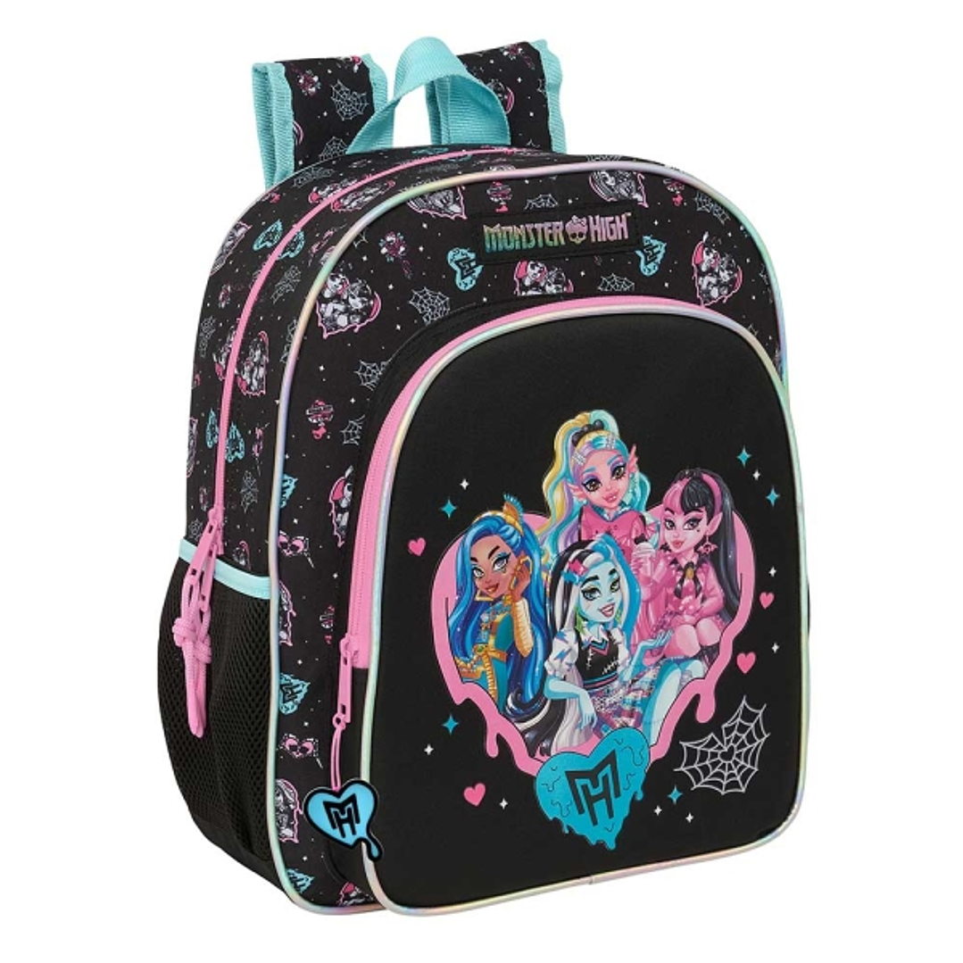 Safta Monster High Mochila - Adaptable a Carro - Portabotellas - Tirador Doble - Hombreras Acolchadas y Ergonomicas - Bolsillo Frontal - Asa de Mano S 1