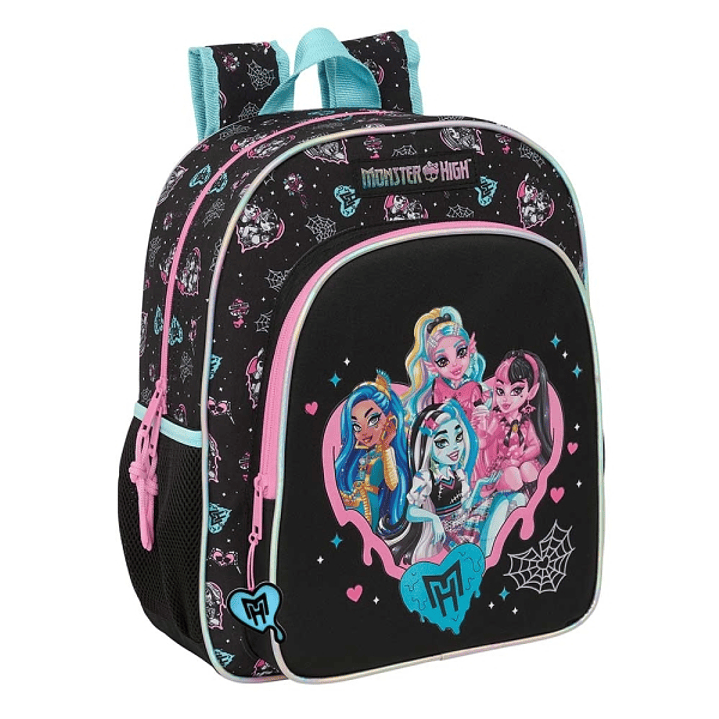 Safta Monster High Mochila - Adaptable a Carro - Portabotellas - Tirador Doble - Hombreras Acolchadas y Ergonomicas - Bolsillo Frontal - Asa de Mano S 1