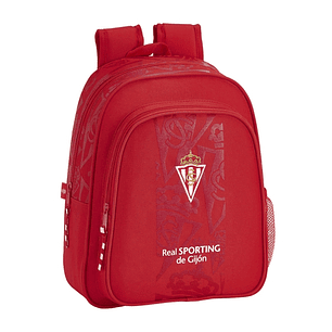 Safta Real Sporting de Gijon Corporativa Mochila Infantil - Adaptable a Carro - Portabotellas - Hombreras Acolchadas - Bolsillo Frontal - Asa Superior