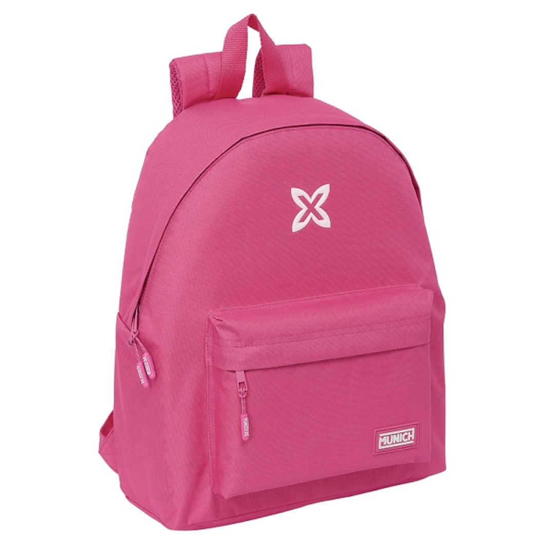 Safta Munich Basicos Fucsia Mochila - Bolsillo Frontal - Hombreras Acolchadas - Doble Tirador en Cremallera - Asa Superior - 20.8L - 330x150x420mm - C 1