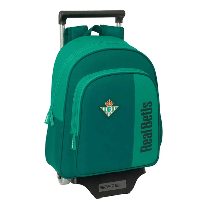 Safta Real Betis Balompie Mochila con Carro - Portabotellas - Hombreras Acolchadas - Resistente al Agua - Mochila Extraible - 10L - 28x10x67cm - Color 1