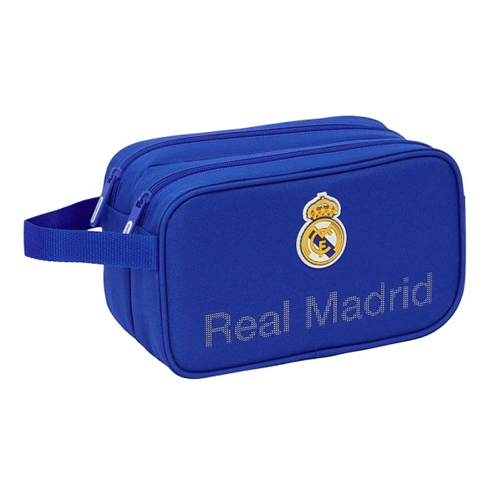 Safta Real Madrid Neceser de 5L - 2 Compartimentos con Cremallera - Asa Lateral - Adapatable a Carro - 260x125x150mm - Color Azul 1