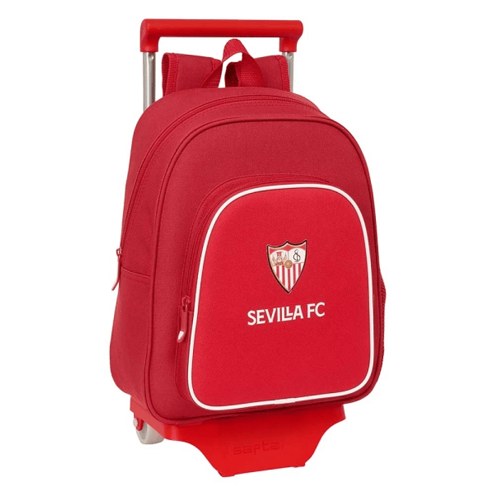 Safta Sevilla FC Mochila con Carro - Portabotellas - Hombreras Ergonomicas - Bolsillo Frontal - Asa Superior de Transporte - Extraible - Resistente al 1