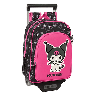 Safta Kuromi Mochila con Carro - Portabotellas - Hombreras Acolchadas - Bolsillo Frontal - Asa Superior - Mochila Extraible - Material Resistente - 10
