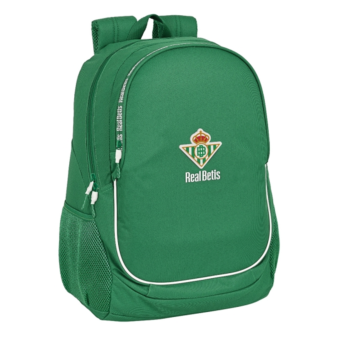 Safta Real Betis Balompie Mochila Adaptable a Carro - Portabotellas - Dos Compartimentos Grandes - Tirador Doble - Hombreras Ergonomicas - Asa de Mano 1