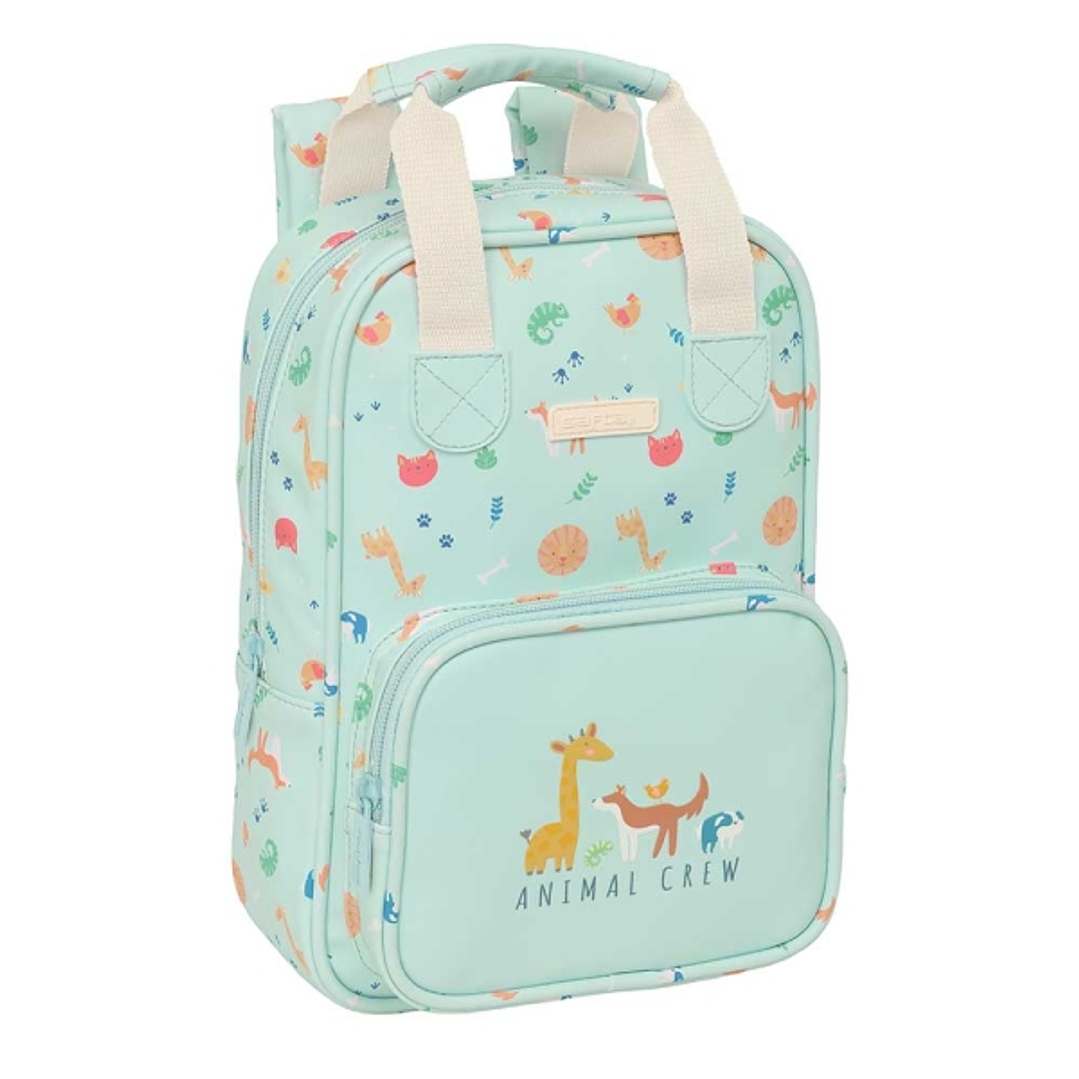 Safta Pandi Mochila Infantil - Bolsillo Frontal - Tarjeta ID - Hombreras Acolchadas - Asa Forrada - 4.5L - 200x80x280mm - Color Menta 1