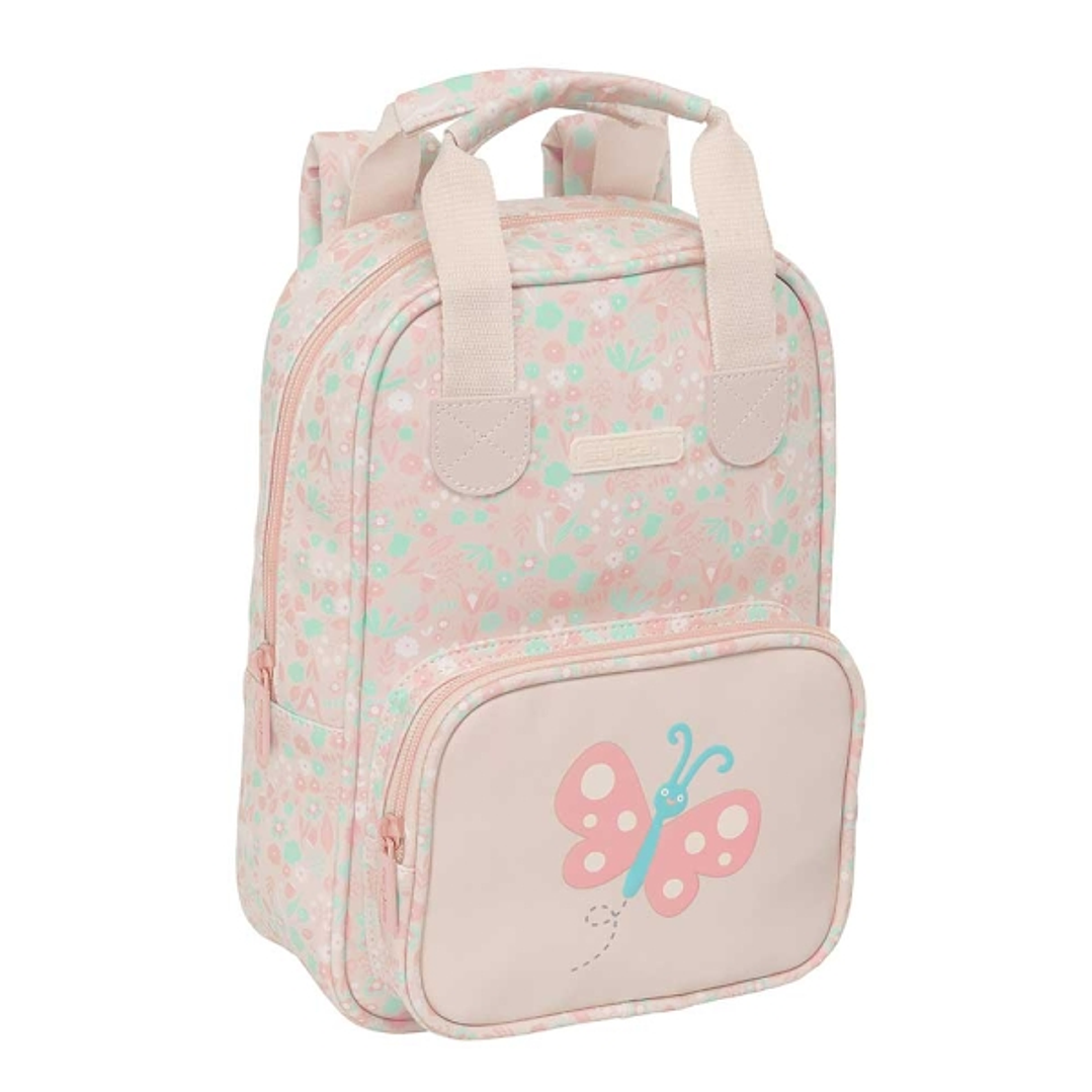 Safta Mariposa Mochila Infantil - Bolsillo Frontal - Tarjeta ID - Hombreras Acolchadas - Asa Forrada - 4.5L - 200x80x280mm - Color Rosa Pastel 1