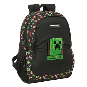 Safta Minecraft Mochila Adaptable a Carro - Portabotellas - Compartimentos Grandes - Tirador Doble - Hombreras Acolchadas - Asa Superior - 23L - 320x1