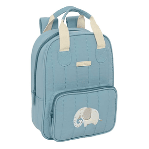 Safta Elefante Mochila Infantil - Bolsillo Frontal - Tarjeta ID - Hombreras Acolchadas - Asa Forrada - 4.5L - 200x80x280mm - Color Azul