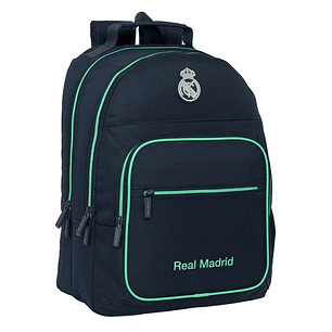 Safta Real Madrid 2ª Equipacion 25/26 Mochila con 2 Compartimentos - Adaptable a Carro - Portabotellas - 2 Compartimentos - Tirador Doble - 21.5L - 32