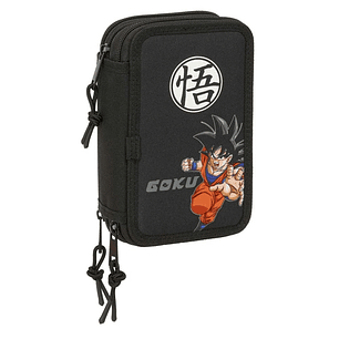Safta Dragon Ball Plumier de 3 Pisos - 37 Piezas - 1.3L - Goma - Lapiz - Boligrafos - Sacapuntas - Reglas - 16 Colores - 14 Rotuladores - 125x55x195mm