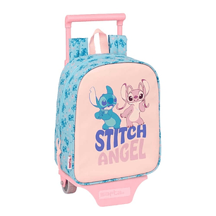 Safta Stitch Ohana Mochila con Carro - Tarjeta ID - Asa Superior - Mochila Extraible - Material Resistente - 6L - 220x100x270mm - Color Azul Claro