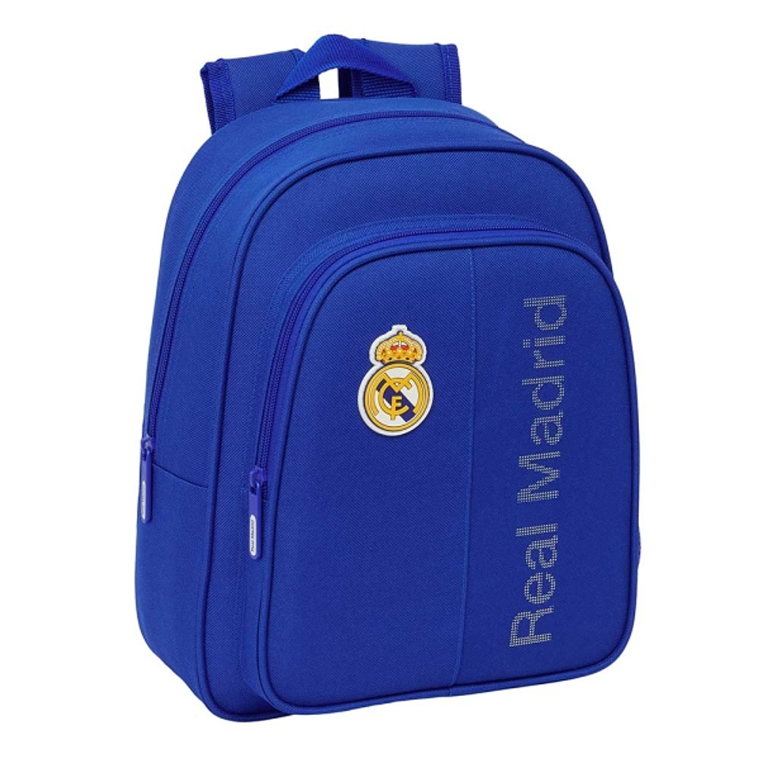 Safta Real Madrid Mochila Infantil - Adaptable a Carro - Bolsillos Laterales - Hombreras Acolchadas - Bolsillo Frontal - Asa Superior - 9L - 270x100x3 1