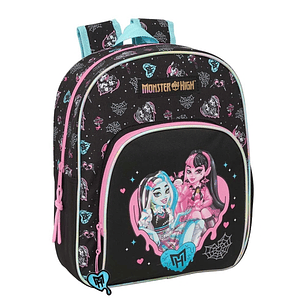 Safta Monster High Mochila Infantil - Adaptable a Carro - Portabotellas - Hombreras Acolchadas - Bolsillo Frontal - Asa Superior - 9.5L - 280x100x340m