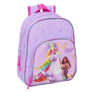 Safta Unicorn Academy Mochila Infantil - Adaptable a Carro - Portabotellas - Hombreras Ergonomicas - Bolsillo Frontal - Asa de Mano - 9.5L - 280x100x3