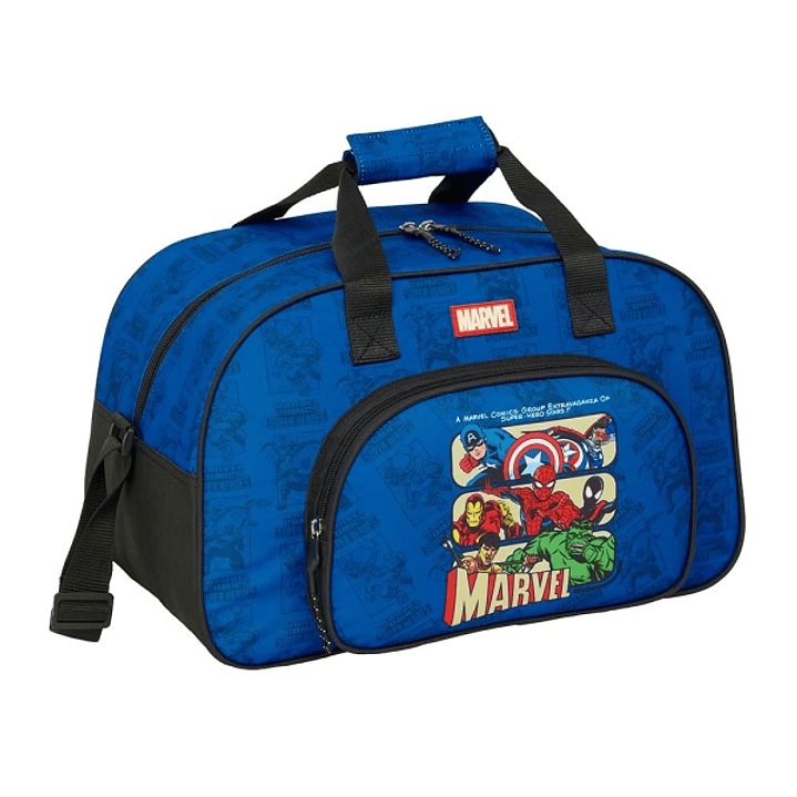 Safta Avengers Bolsa de Deporte - Bolsillo Frontal - Bandolera Ajustable - Asa Forrada - Doble Tirador - Tacos Protectores - Fondo Semirigido - 22L -  1