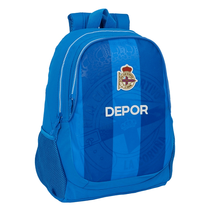 Safta Real Deportivo de la Coruña Mochila Adaptable a Carro - Portabotellas - 2 Compartimentos - Tirador Doble - Hombreras Ergonomicas - Asa Superior  1