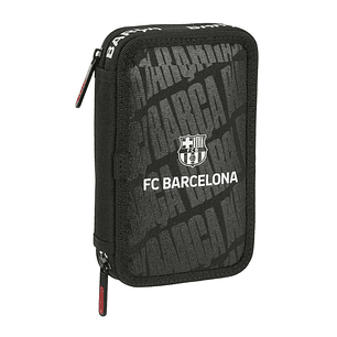 Safta F.C.Barcelona Plumier de 2 Pisos - 29 Piezas - 1L - Goma - Lapiz - Boligrafos - Sacapuntas - 10 Colores - 14 Rotuladores - 125x40x195mm - Color 