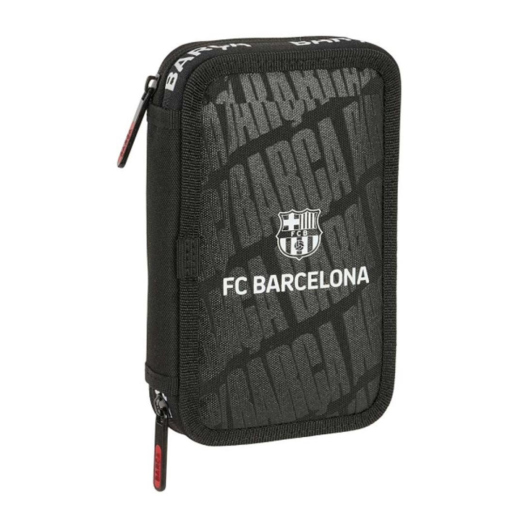 Safta F.C.Barcelona Plumier de 2 Pisos - 29 Piezas - 1L - Goma - Lapiz - Boligrafos - Sacapuntas - 10 Colores - 14 Rotuladores - 125x40x195mm - Color  1