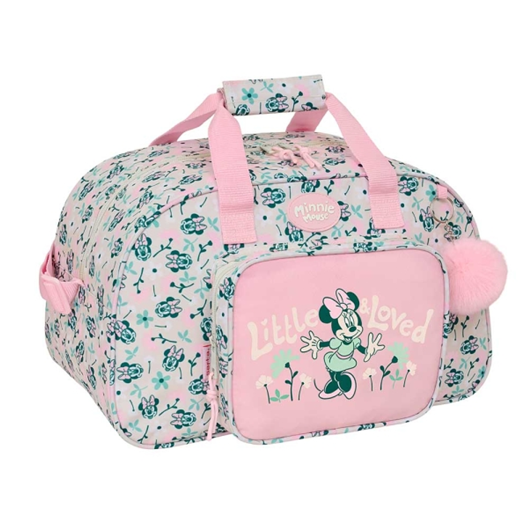 Safta Minnie Mouse Minty Bolsa de Deporte - Bolsillo Frontal - Bandolera Ajustable - Asa Forrada - Doble Cremallera - Base con Tacos - Fondo Extraible 1