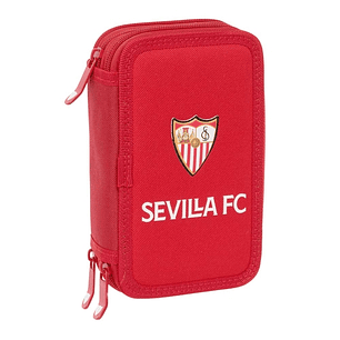 Safta Sevilla FC Plumier de 3 Pisos - 37 Piezas - 1.3L - Goma - Lapiz - Boligrafos - Sacapuntas - Reglas - 16 Colores - 14 Rotuladores - 125x55x195mm 