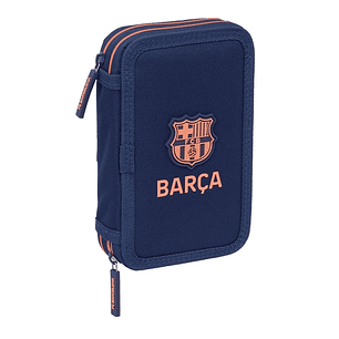 Safta F.C.Barcelona 2ª Equipacion Plumier de 2 Pisos - 29 Piezas - 1L - Goma - Lapiz - Boligrafos - Sacapuntas - 10 Colores - 14 Rotuladores - 125x40x
