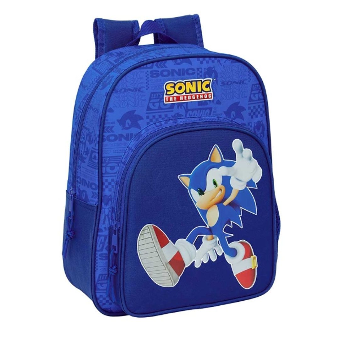 Safta Sonic Mochila Infantil - Adaptable a Carro - Portabotellas - Hombreras Acolchadas - Bolsillo Frontal - 10L - 260x110x340mm - Color Azul Oscuro 1