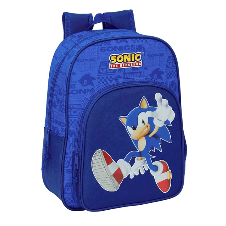 Safta Sonic Mochila Infantil - Adaptable a Carro - Portabotellas - Hombreras Acolchadas - Bolsillo Frontal - 10L - 260x110x340mm - Color Azul Oscuro 1