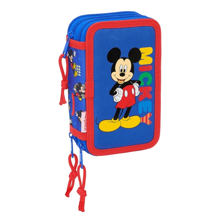 Safta Mickey Mouse Today Plumier de 3 Pisos - 37 Piezas - 1.3L - Goma - Lapiz - Boligrafos - Sacapuntas - Reglas - 16 Colores - 14 Rotuladores - 125x5 1