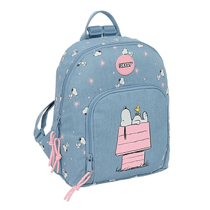 Safta Snoopy Mini Mochila - Bolsillo Frontal - Tirador Doble - Bolsillo Interior - Bolsillo Trasero Seguro - Hombreras Ajustables - Asa Superior - 250
