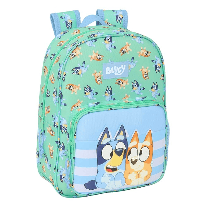 Safta Bluey Sisters Mochila Infantil - Adaptable a Carro - Portabotellas - Hombreras Acolchadas - Bolsillo Frontal - 10L - 260x110x340mm - Color Azul 1