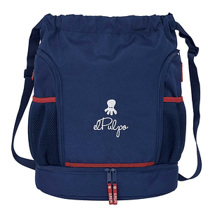 Safta el Pulpo Saco Mochila - Bolsillo Interior con Cremallera - Bolsillos Laterales - Hombreras Ajustables - 21.93L - 340x150x430mm - Color Azul Mari