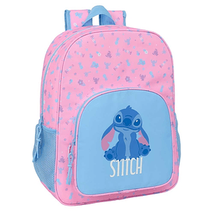 Safta Stitch Bright Mochila Adaptable a Carro - Portabotellas - Doble Tirador - Hombreras Acolchadas - Bolsillo Frontal - Asa Superior - 19L - 330x140