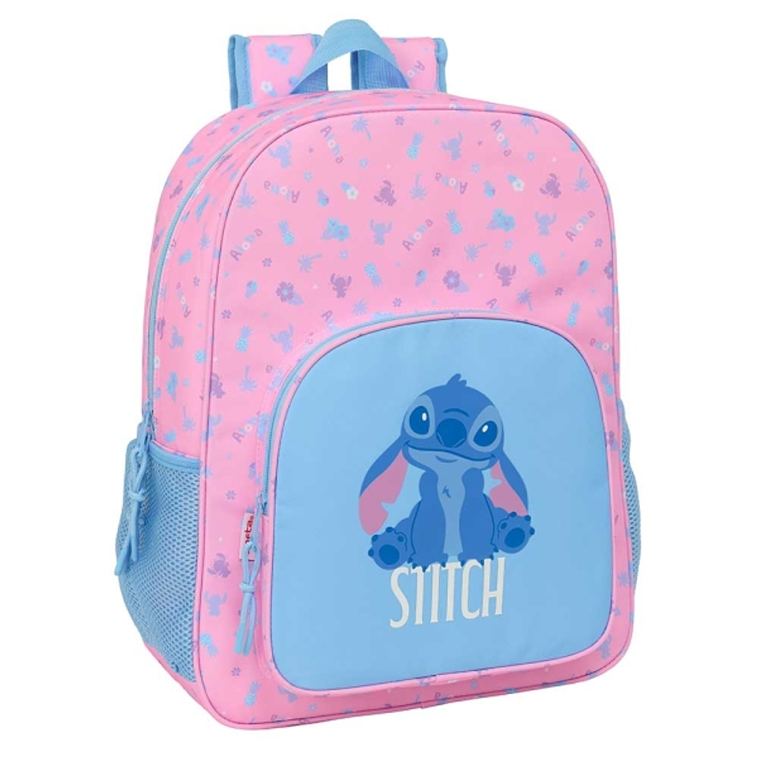 Safta Stitch Bright Mochila Adaptable a Carro - Portabotellas - Doble Tirador - Hombreras Acolchadas - Bolsillo Frontal - Asa Superior - 19L - 330x140 1