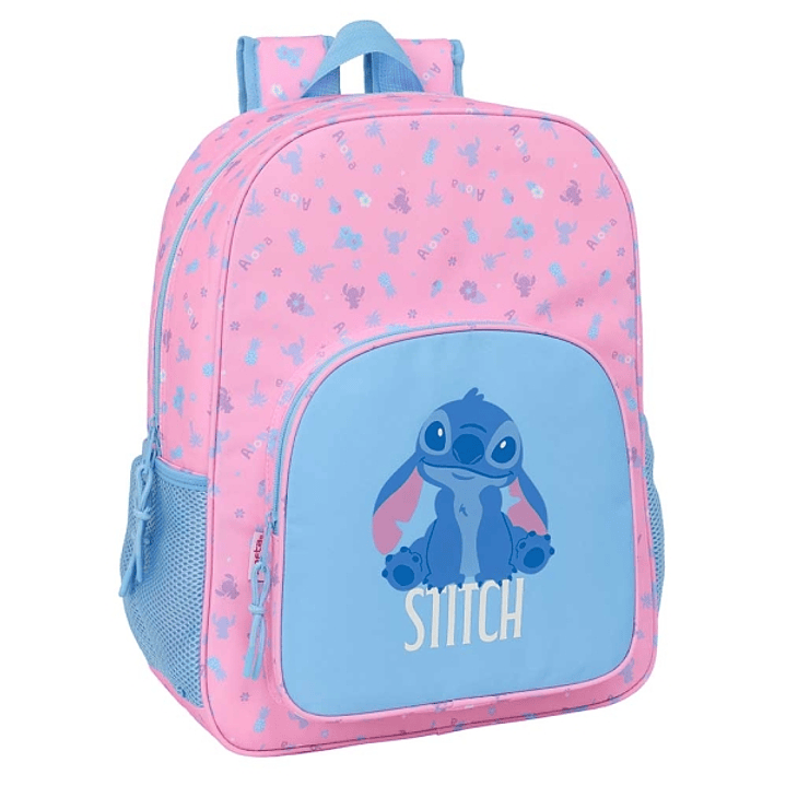 Safta Stitch Bright Mochila Adaptable a Carro - Portabotellas - Doble Tirador - Hombreras Acolchadas - Bolsillo Frontal - Asa Superior - 19L - 330x140 1
