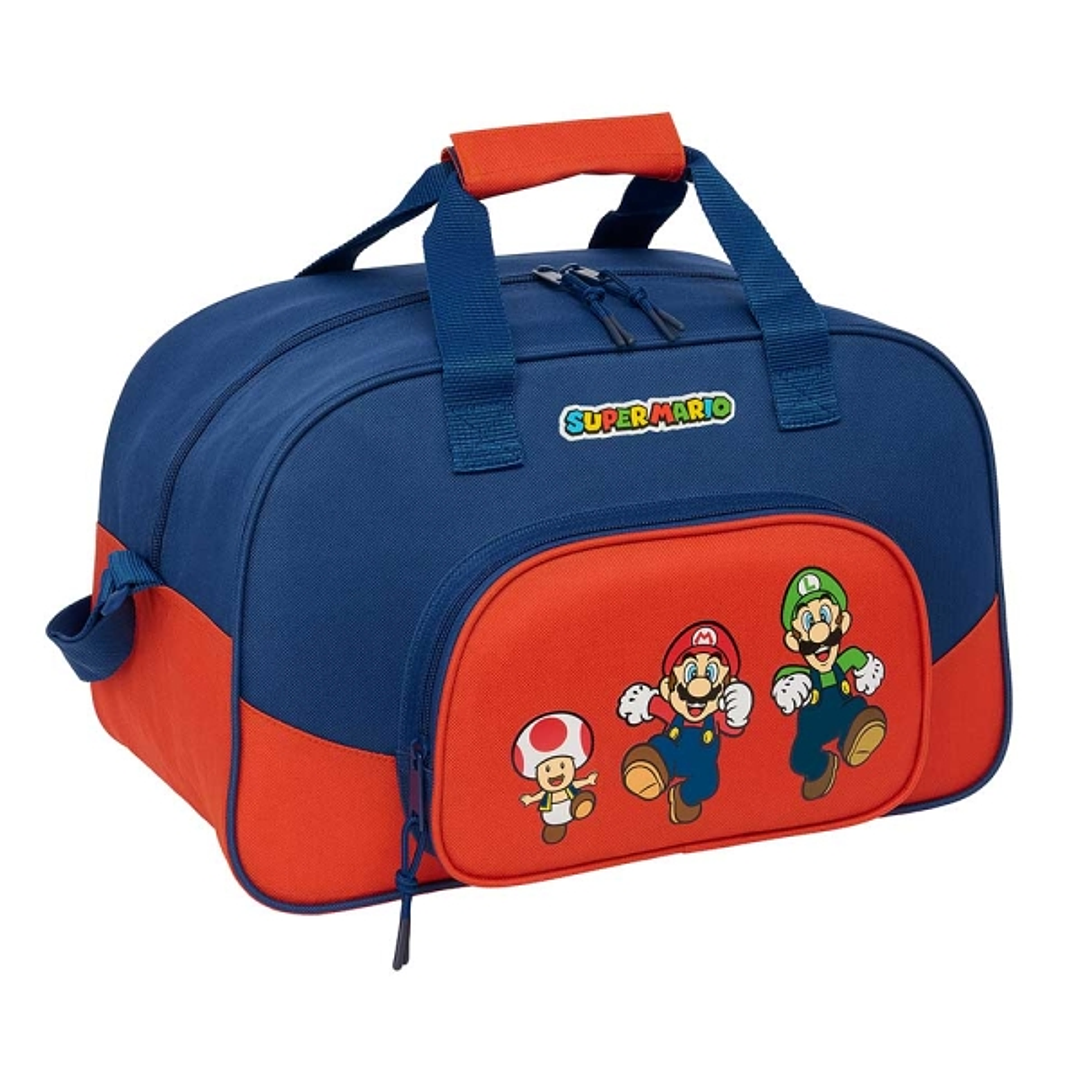 Safta Super Mario Mamma Mia Bolsa de Deporte - Bolsillo Frontal - Bandolera Ajustable - Tirador Doble - Tacos en Base - Fondo Semirigido - 22L - 400x2 1