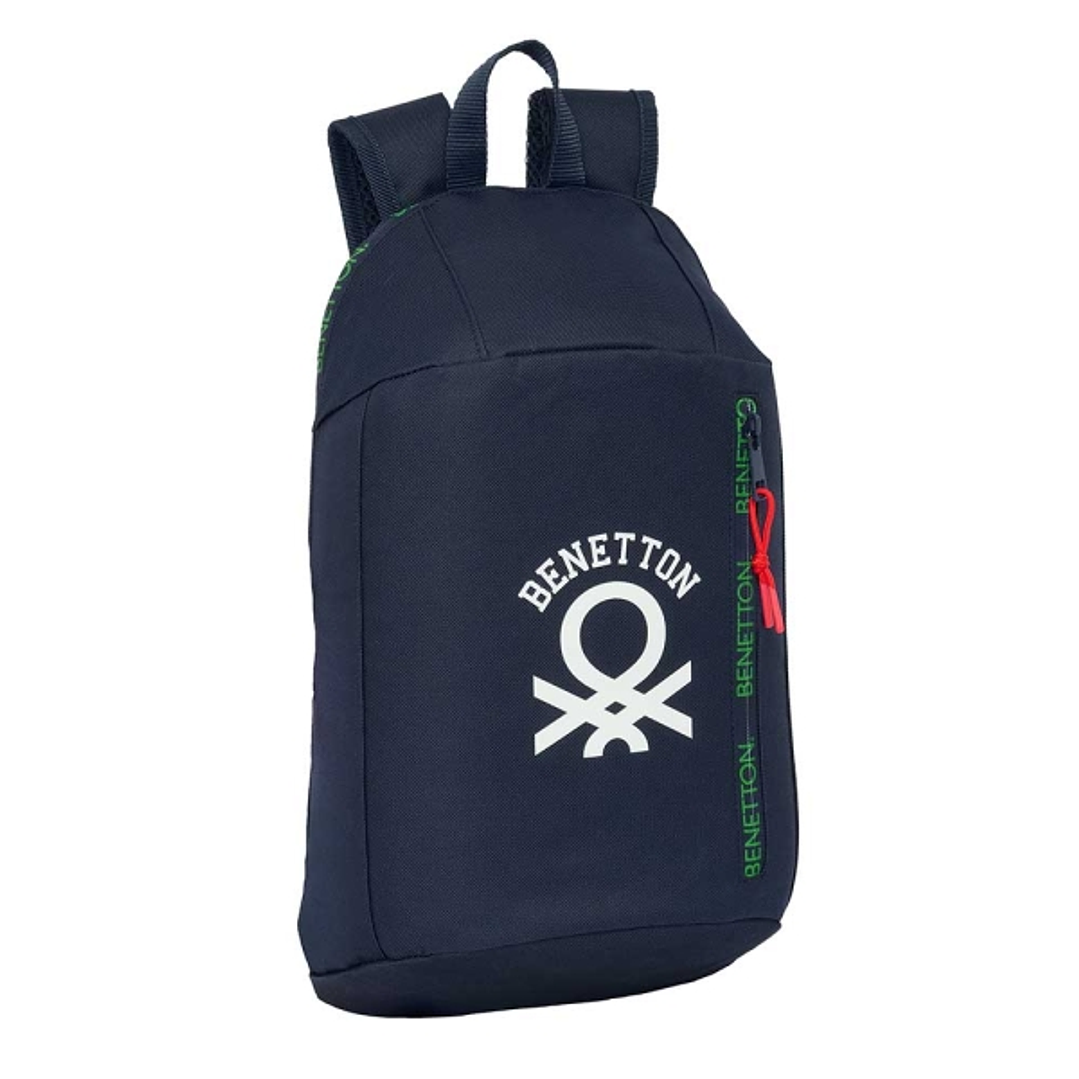 Safta Benetton Together Mini Mochila - Hombreras Ergonomicas - Bolsillo Frontal - Asa Superior - 8.5L - 220x100x390mm - Color Azul Marino 1
