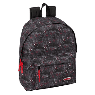 Safta Miles Morales Mochila - Bolsillo Frontal - Hombreras Acolchadas - Doble Tirador en Cremallera - Asa Superior - 20.80L - 330x150x420mm - Color Ne