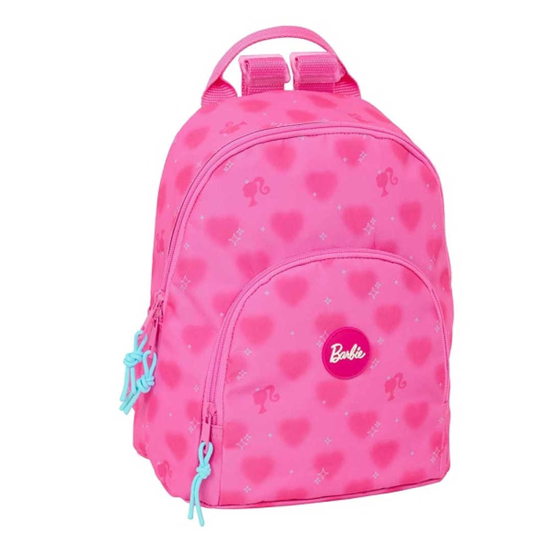 Safta Barbie Corazones Mini Mochila - Bolsillo Frontal - Cremallera Doble - Bolsillo Trasero - Hombreras Ajustables - Asa Superior - 250x130x300mm - C 1