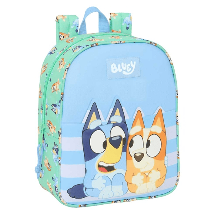 Safta Bluey Sisters Mochila Guarderia - Adaptable a Carro - Cremallera - Tarjeta de Identificacion - Asa de Mano Superior - 6L - 220x100x270mm - Color 1