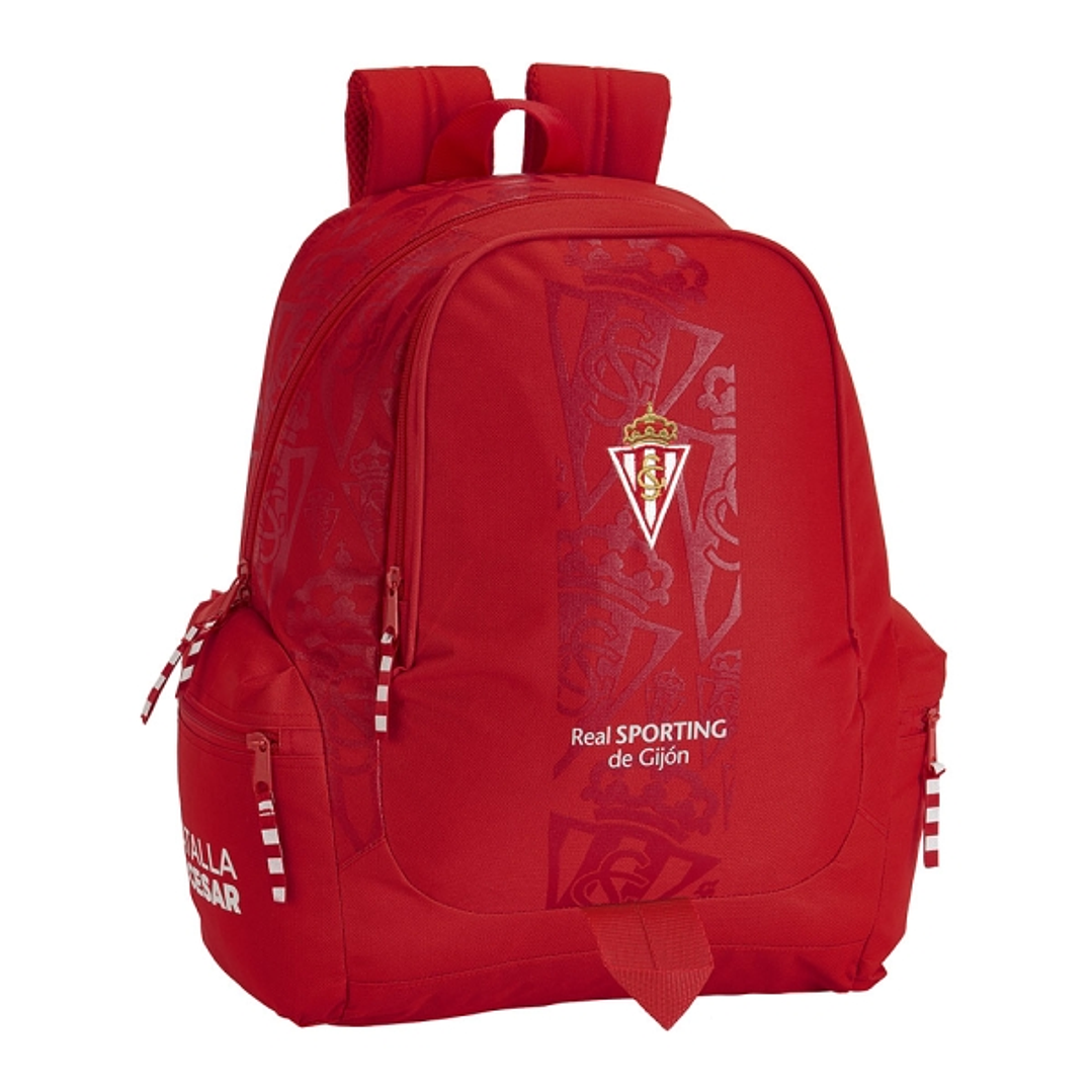 Safta Real Sporting de Gijon Corporativa Mochila Adaptable a Carro - Bolsillos Laterales - 2 Compartimentos - Hombreras Ergonomicas - Tirador Doble -  1
