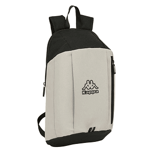 Safta Kappa Grey Mini Mochila - Hombreras Ergonomicas - Cremallera - Asa Superior - 8.5L - Uso Diario - Acolchado Comodo - 220x100x390mm - Color Negro