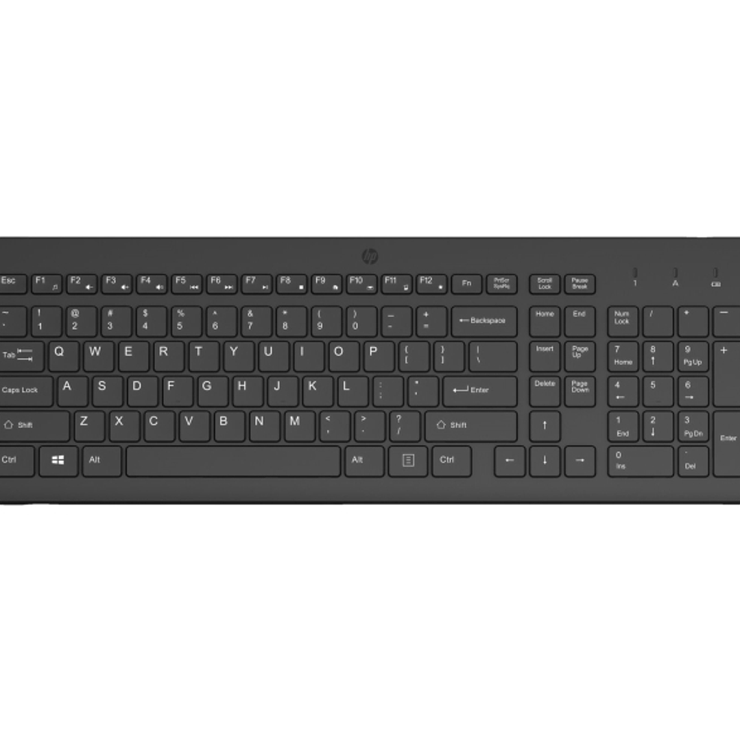HP 225 Teclado Inalambrico 2.4GHz - 12 Atajos Fn Integrados - Indicadores LED Bloq Num, Bloq Mayus y Bateria - Autonomia hasta 16 Meses - Color Negro 1