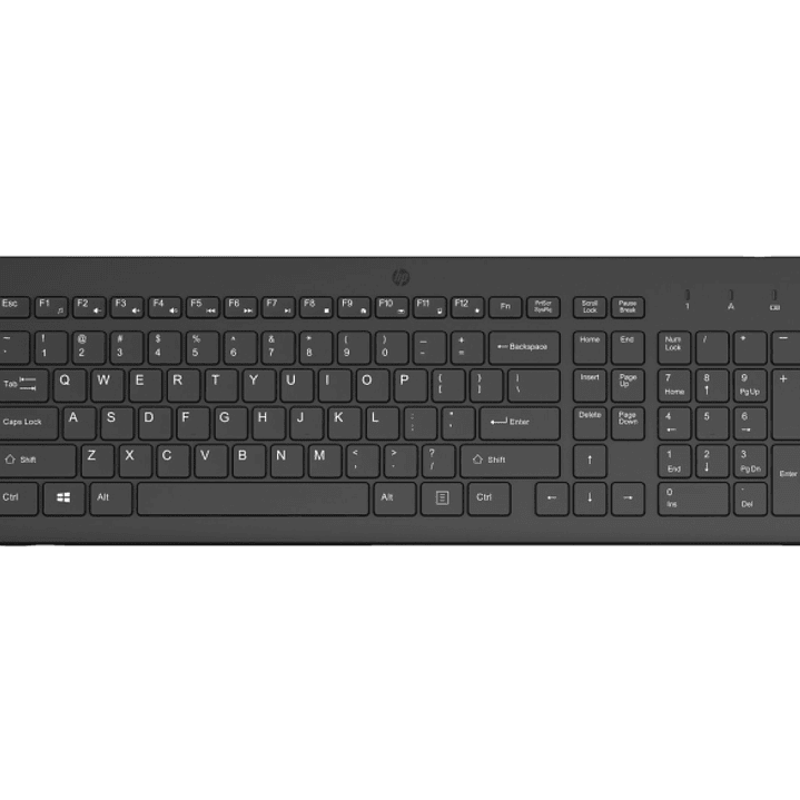 HP 225 Teclado Inalambrico 2.4GHz - 12 Atajos Fn Integrados - Indicadores LED Bloq Num, Bloq Mayus y Bateria - Autonomia hasta 16 Meses - Color Negro 1